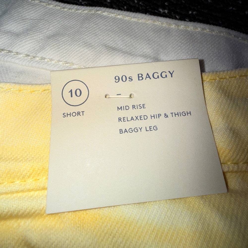 Universal Thread 90s Baggy Jeans Women 10 Short NWT Yellow Mid Rise Cotton - Picture 2 of 9